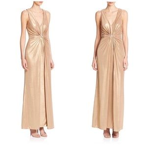 Platinum Laundry Shelli Segal Gold Formal Gown